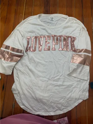PINK Victoria's Secret Quarter Sleeve sequin Shirt thumbnail 1