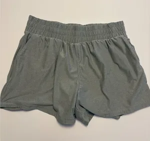 Athletic Works Lounge Shorts Womens Small Gray Smocked Waist Active Pocket 0165 thumbnail 1