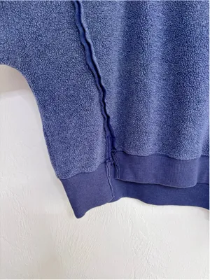 Women's American Eagle Big Hug Crewneck Blue Sweatshirt Oversized Open Size thumbnail 8