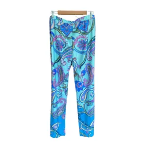 Spense colorful paisley comfort flowy pull on pants lounge boho festival Sz L thumbnail 3