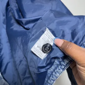 Vigoss Womens Cotton Denim Jacket L Blue Quilted Acid‎ Wash Shacket Western Boho thumbnail 5