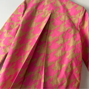 Isaac Mizrahi for Target|Pink and Tan Houndstooth Raincoat sz Small thumbnail 8