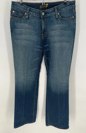 SEVEN7 Bootcut Jeans Women 32 Blue Boot Stretch Medium Wash Embroidered Low Rise thumbnail 1