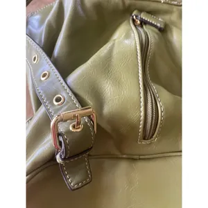 Backpack Mini Women’s Green Simulated Leather Gold Fittings Great Condition thumbnail 8