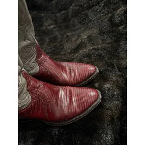 Vintage Dan Post women’s exotic lizard boho western cowboy boots 7.5 C leather thumbnail 4