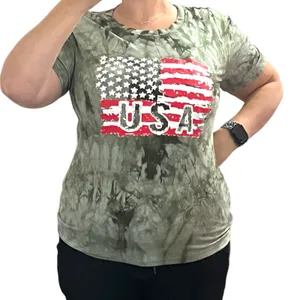 (L) Camouflage Tie-Dye Flag USA Short Sleeve Round Neck Soft Tee thumbnail 10