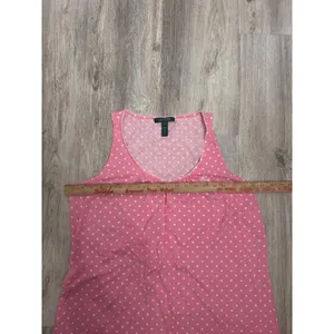 Lauren Ralph‎ Lauren Pink Polka Dot Tank Nightgown Size XL Scoop Neck Cotton thumbnail 6