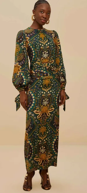 Farm Rio Black Jaipur Maxi Dress thumbnail 1