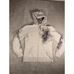 harley davidson zip up hoodie womens heart daggar L Script Split Zip Hood thumbnail 2