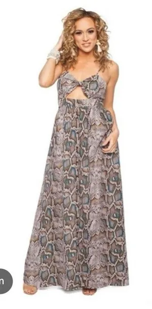 Buddy‎ Love Snakeskin Print Maxi Dress Size XS thumbnail 1