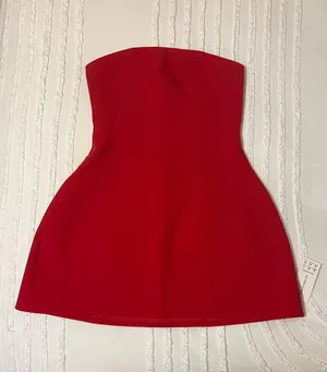 Strapless Mini Dress Red thumbnail 6