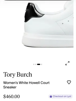 Tory Burch Howell Court leather sneakers Gold Logo Back White 8 thumbnail 15
