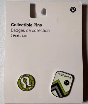 Lululemon Collectible Pins 2 Pack Colors Lichen Lime / Wisp Yellow NWT thumbnail 1