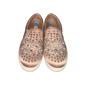 Steve Madden Glandi Pink‎ Satin Studded Slip-On Platform Sneakers 7.5 thumbnail 3