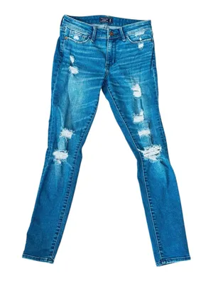 Abercrombie & Fitch Karper super skinny distressed faded blue jeans sz 00 thumbnail 1