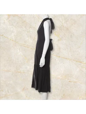 REBECCA VALLANCE Black Tiered Midi Dress Size Medium / US 6 / UK 10 thumbnail 2