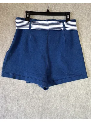 Altar'd State Skort Skirt Shorts Blue Belt Zip Women’s Medium Cotton Blend thumbnail 5