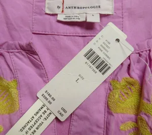 Anthropologie NWT Somerset Maxi in Pink Embroidered Edition Dress L thumbnail 10