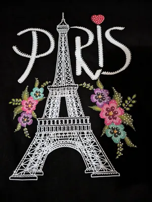 Women's Black 'Paris' Eiffel Tower Graphic Tee Size undefined thumbnail 5