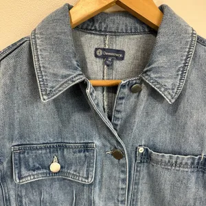 Democracy Denim Jean Jacket‎ Medium 100% Cotton Blue Cropped Classic thumbnail 6