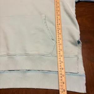 Aerie Hoodie Women S Light Blue Oversized Raw Hem V-Neck Sweatshirt thumbnail 9