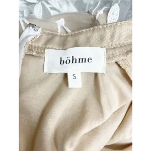 Bohme Lola Lace Midi Dress Small Beige Ivory Embroidered Sheer Long Sleeve Boho thumbnail 10