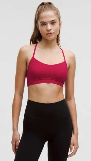 Lululemon Flow Y Bra Sports 10 Passionate Pink thumbnail 1