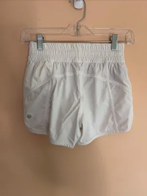 lululemon athletica Off-White Smocked Waist Running Shorts thumbnail 2