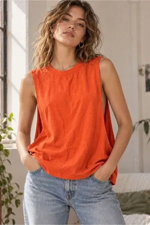 Urban Outfitters Orange Oversized Muscle Tank Top Small NWOT thumbnail 1
