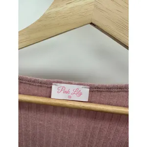 Pink‎ Lily Womens M Mauve Pink Ribbed Henley Top Boxy Relaxed Long Sleeve Casual thumbnail 6