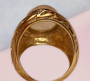 Rose Quartz Gold Ring thumbnail 4