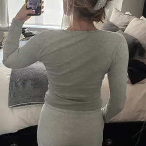 Lush Clothing Button Up Ribbed Long Sleeve Top in Grey thumbnail 6