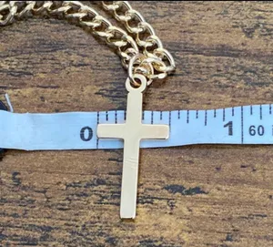 Paperclip Cross Locket Layered Chocker Gold thumbnail 6