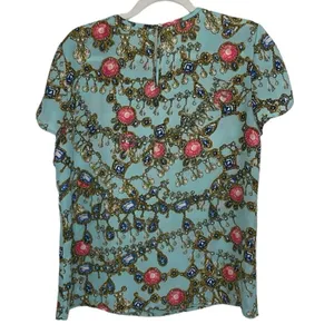 Banana Republic Multicolored Jewel Print Short Sleeve size Medium thumbnail 3