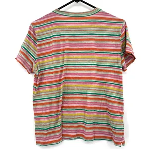 Loft Size Large Striped Multicolor Short Sleeve T-Shirt Tee Top Shirt Blouse thumbnail 2