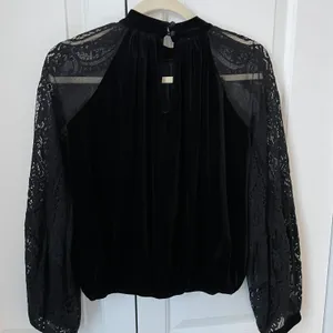 Free People Lace & Velvet Sleeve Dream Team Top thumbnail 5
