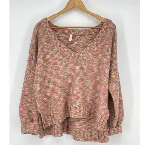 Pilcro‎ Anthropologie Deep V-Neck Oversided Spacedye Slouchy Sweater Size M thumbnail 2