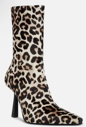 Steve Madden Vakay Boot In Leopard Velvet Women's Size 9 New Animal Print thumbnail 1