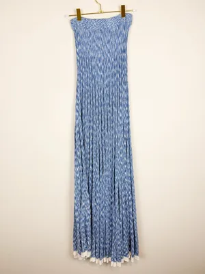 Free People Gold Coast Knit Maxi Skirt Bottled Blue Size XS thumbnail 9