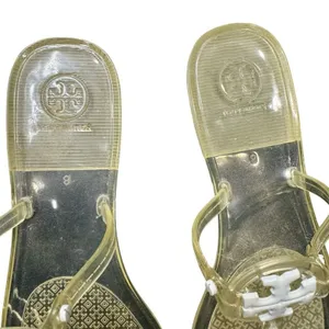 Tory Burch Transparent Yellow Jelly Sandals Women’s Size 8 Logo Thong EUC thumbnail 5