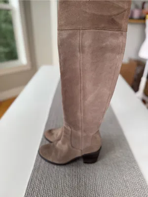 Seychelles Taupe Suede Over-the-Knee Block Heel Boots Sz 8 thumbnail 9