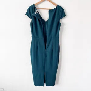 Dress the Population Jaleah Emerald Green Business Career V-Neck Sheath Dress thumbnail 9