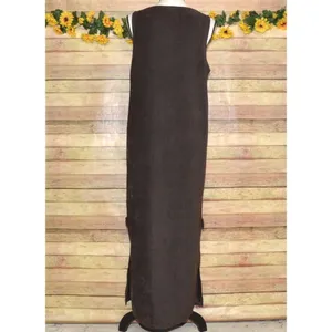 Sunbelt Women's Maxi Dress Size S Brown Faux Suede Y2K Vintage Lagenlook Slits thumbnail 5