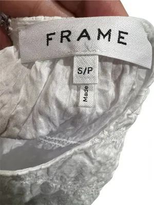 Frame white ruched blouse blanc size S thumbnail 4