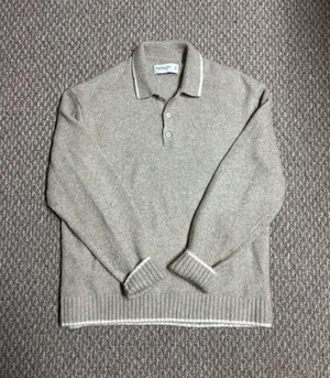 Abercrombie & Fitch Gray Men’s Knit Business Casual Button Up Crewneck Sweater thumbnail 1