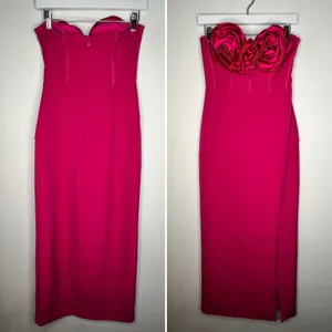 Monique Lhuillier Rosette Coreset Maxi Dress Size 6 thumbnail 3