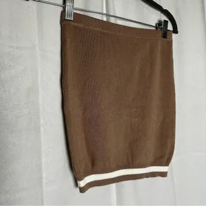 Superdown Beige & White Bonnie Varsity Mini Skirt Size‎ XS thumbnail 3