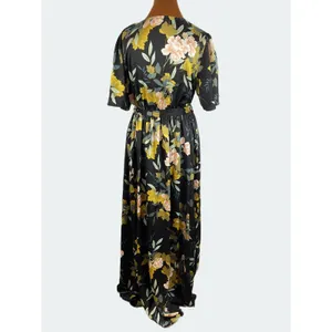 Baltic Born Black Sicily Maxi Floral Satin Dress Size XXL thumbnail 4