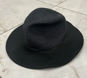 NWT Madewell Navy & Black Straw Hat Size M/L thumbnail 1