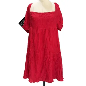 Altar'd State Marianne Mini Dress Red Women's XL New Ruffle Tiered Boho thumbnail 3